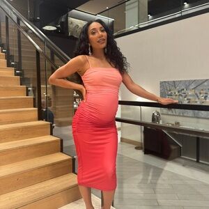 Superdown/Revolve Lauryn Midi Dress in Pink Ombre